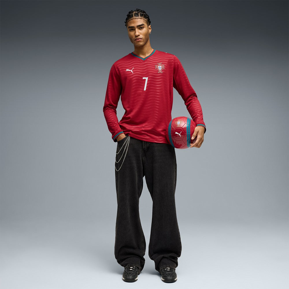Puma - Cristiano Ronaldo Portugal National Team 2026 Home Replica Long Sleeve Jersey - Red