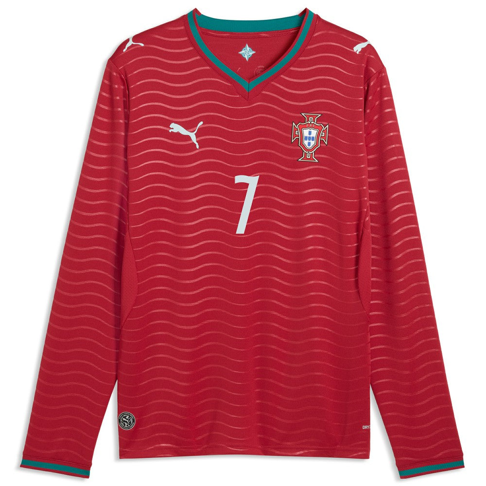 Puma - Cristiano Ronaldo Portugal National Team 2026 Home Replica Long Sleeve Jersey - Red