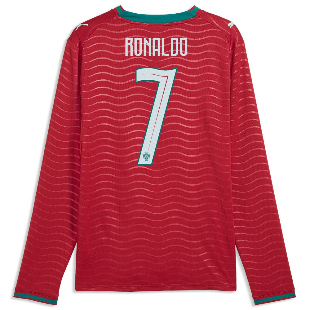 Puma - Cristiano Ronaldo Portugal National Team 2026 Home Replica Long Sleeve Jersey - Red