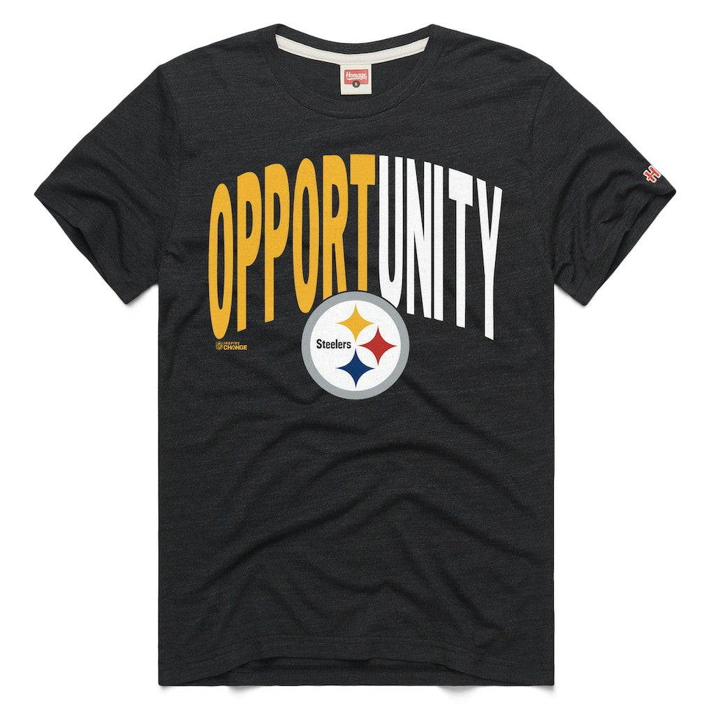 Pittsburgh Steelers Homage Unisex 2025 Inspire Change Opportunity Tri-Blend T-Shirt - Charcoal - NFL