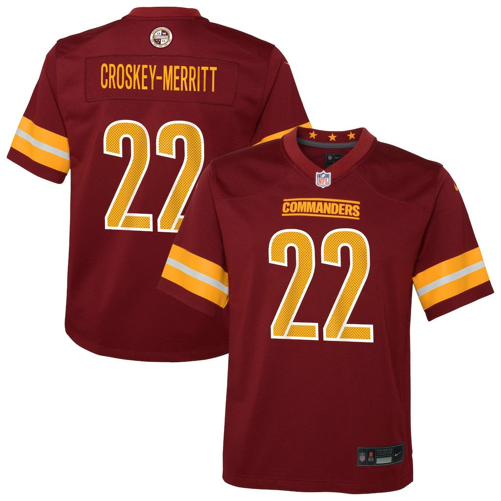 Jacory Croskey-Merritt Washington Commanders Youth Team Game Jersey - Burgundy - Nike