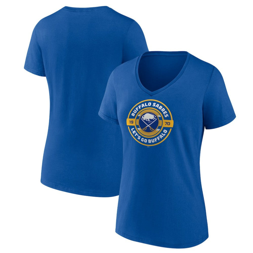 Buffalo Sabres Women's Native V-Neck T-Shirt - Royal | NHL on sale