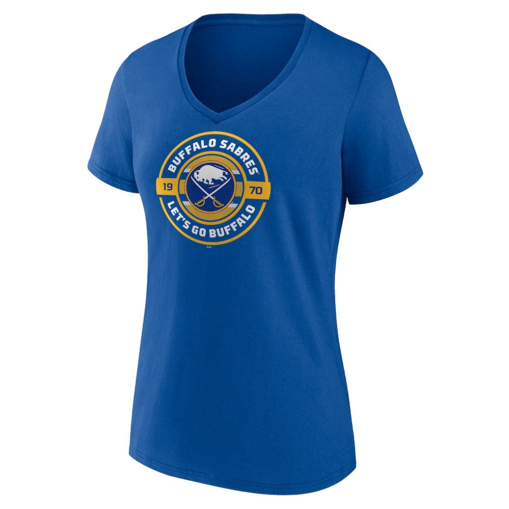 Buffalo Sabres Women's Native V-Neck T-Shirt - Royal | NHL on sale
