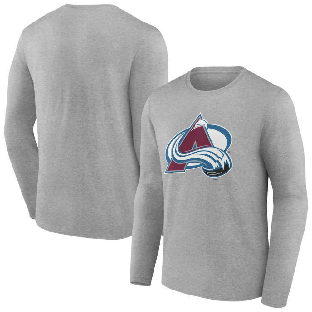 Colorado Avalanche Women's Primary Logo Long Sleeve V-Neck T-Shirt - Gray | NHL near me