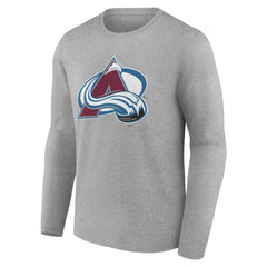 Colorado Avalanche Women's Primary Logo Long Sleeve V-Neck T-Shirt - Gray | NHL near me