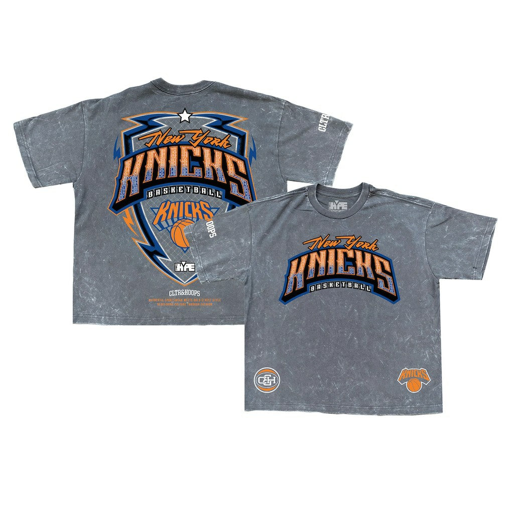 New Era New York Knicks Banner Era Collection Premium T-Shirt Gray