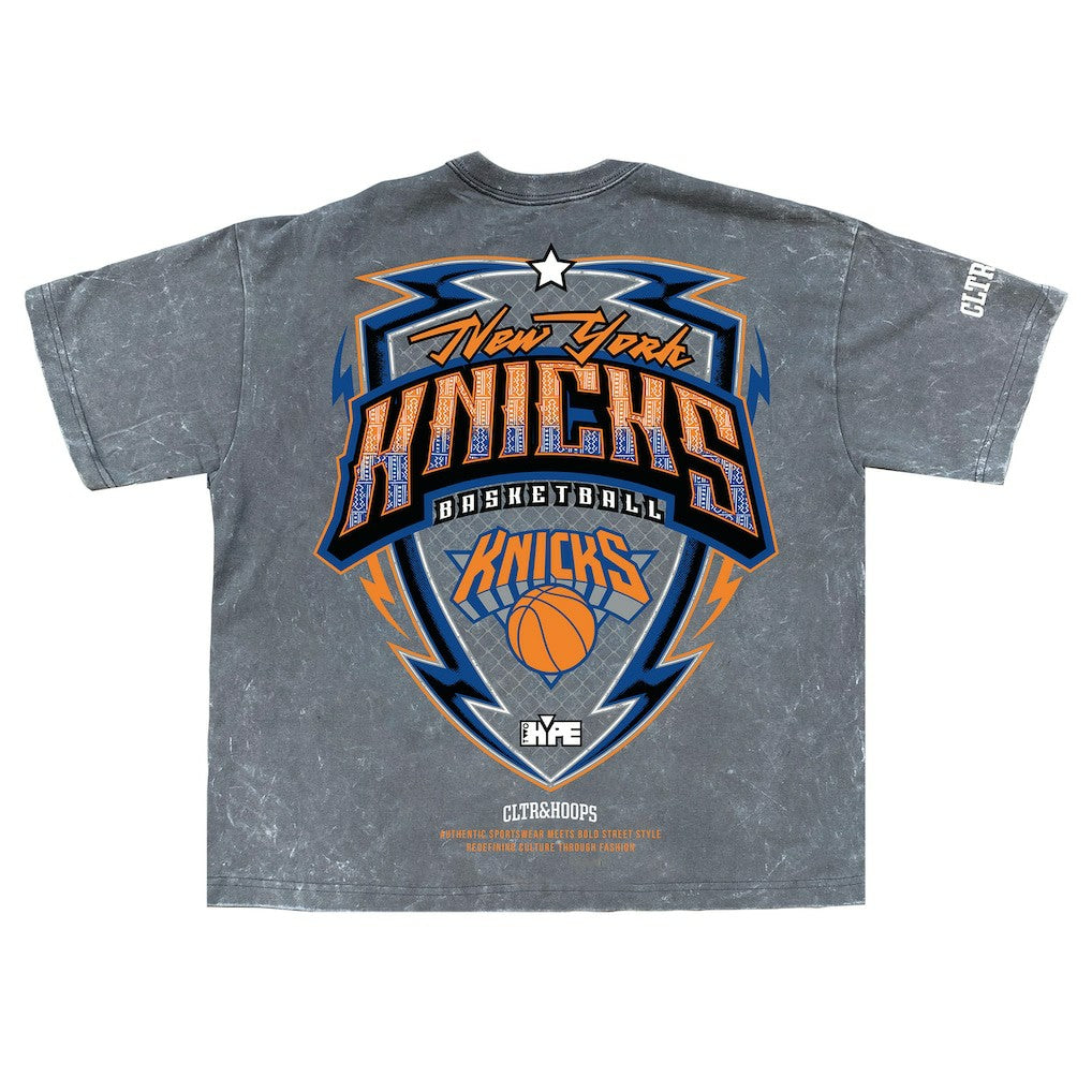 New Era New York Knicks Banner Era Collection Premium T-Shirt Gray