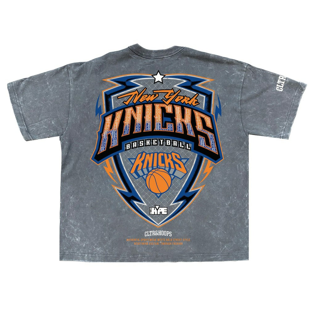 New Era New York Knicks Banner Era Collection Premium T-Shirt Gray