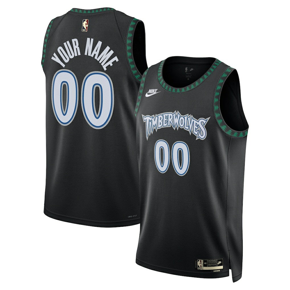 Nike Minnesota Timberwolves Unisex Swingman Custom Jersey Classic Edition Black
