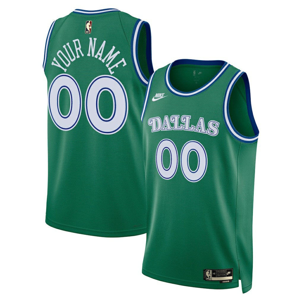 Nike Dallas Mavericks Unisex Swingman Custom Jersey Classic Editi- Green