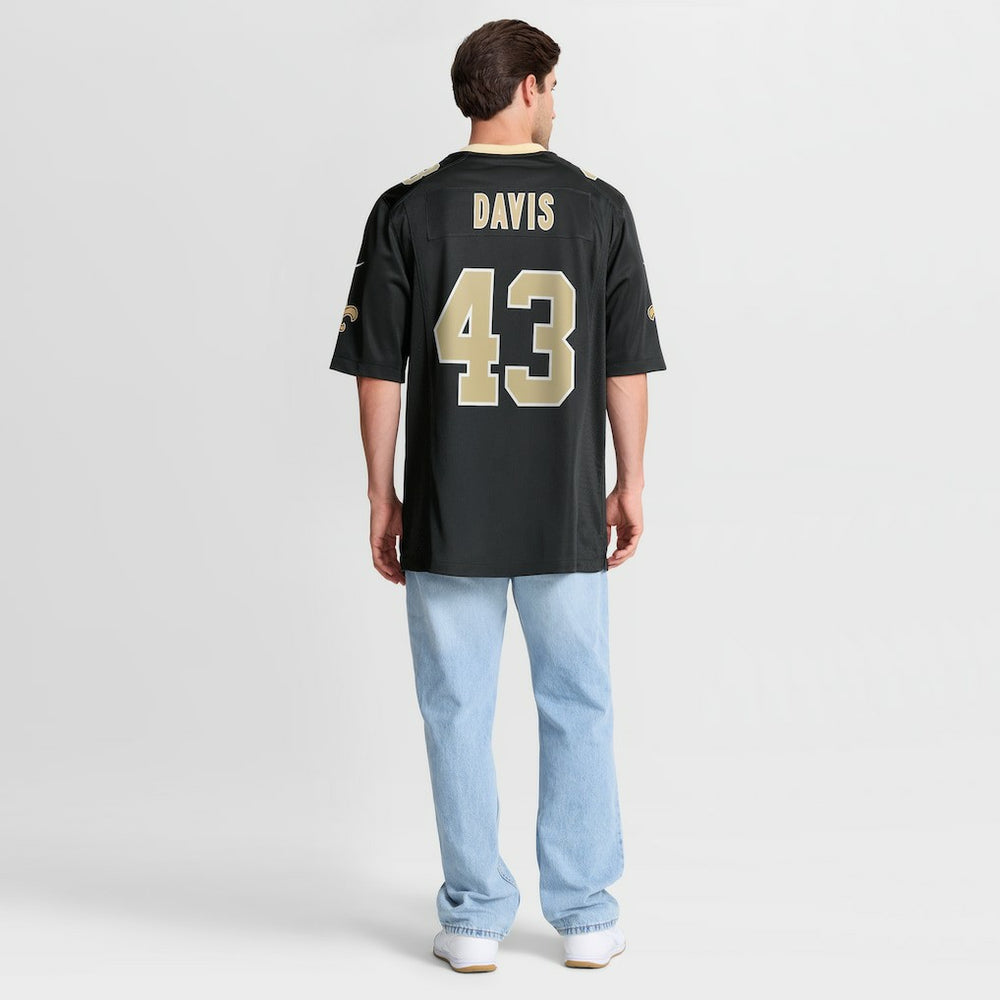 Michael Davis New Orleans Saints Team Game Jersey - Black - Nike