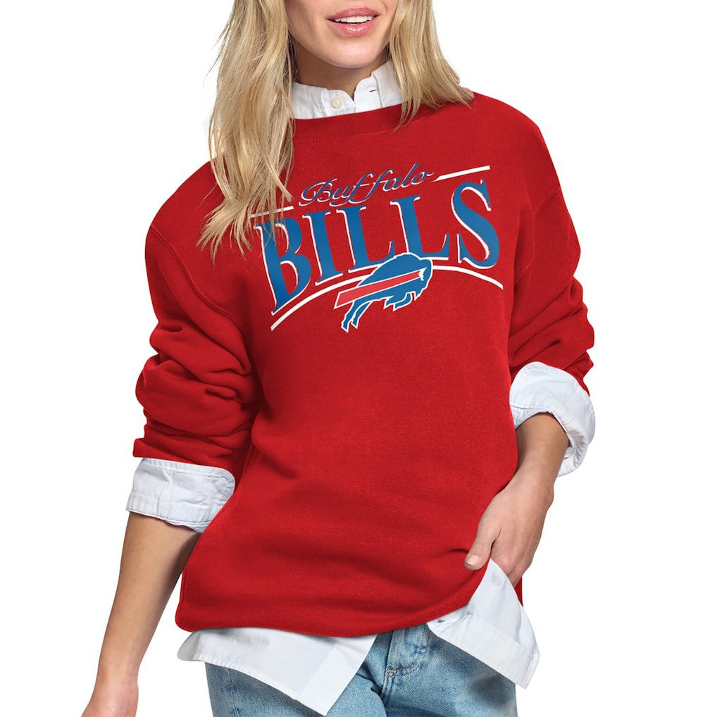 Buffalo Bills Starter Women's Arch Stripe Fleece Sweatshirt - Red - NFL