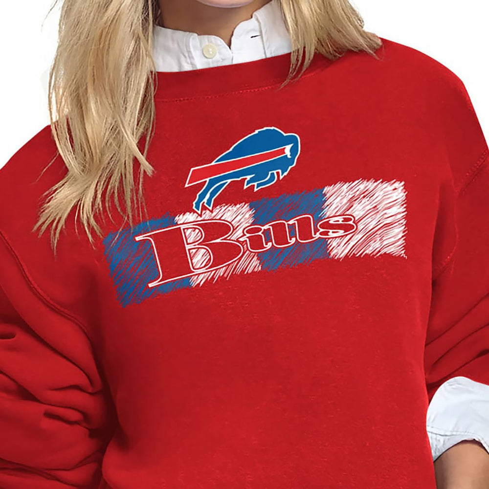 Buffalo Bills Starter Women's Color Shading Team Logo Fleece Sweatshirt - Red - NFL