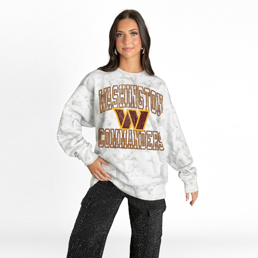 Washington Commanders Gameday Couture Women's Whiteout Oversized Premium Fleece Sweatshirt - Arctic Camo - NFL