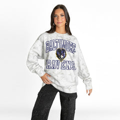 Baltimore Ravens Gameday Couture Women's Whiteout Oversized Premium Fleece Sweatshirt - Arctic Camo - NFL