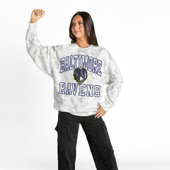 Baltimore Ravens Gameday Couture Women's Whiteout Oversized Premium Fleece Sweatshirt - Arctic Camo - NFL