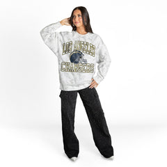 Los Angeles Chargers Gameday Couture Women's Whiteout Oversized Premium Fleece Sweatshirt - Arctic Camo - NFL
