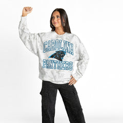 Carolina Panthers Gameday Couture Women's Whiteout Oversized Premium Fleece Sweatshirt - Arctic Camo - NFL