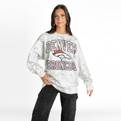 Denver Broncos Gameday Couture Women's Whiteout Oversized Premium Fleece Sweatshirt - Arctic Camo - NFL