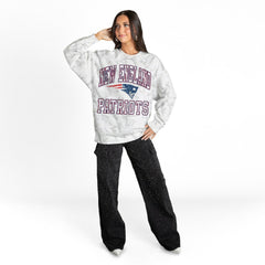 New England Patriots Gameday Couture Women's Whiteout Oversized Premium Fleece Sweatshirt - Arctic Camo - NFL