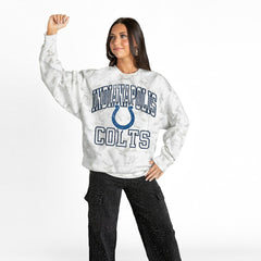 Indianapolis Colts Gameday Couture Women's Whiteout Oversized Premium Fleece Sweatshirt - Arctic Camo - NFL
