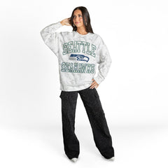 Seattle Seahawks Gameday Couture Women's Whiteout Oversized Premium Fleece Sweatshirt - Arctic Camo - NFL