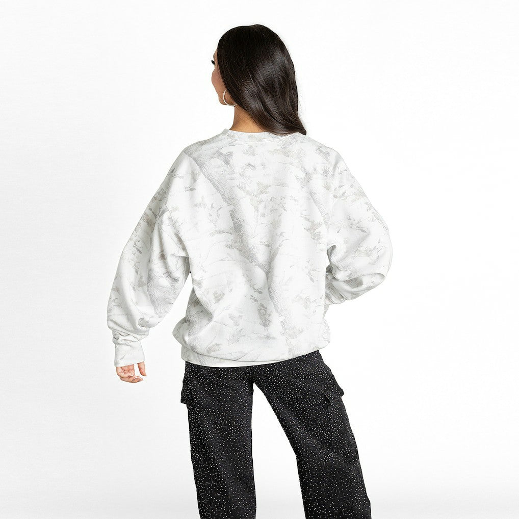 Philadelphia Eagles Gameday Couture Women's Whiteout Oversized Premium Fleece Sweatshirt - Arctic Camo - NFL