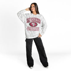 San Francisco 49ers Gameday Couture Women's Whiteout Oversized Premium Fleece Sweatshirt - Arctic Camo - NFL