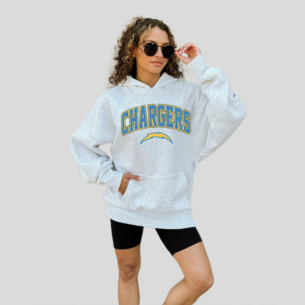 Los Angeles Chargers Gameday Couture Women's Fan Edition Premium Weight Hoodie - Ash - NFL