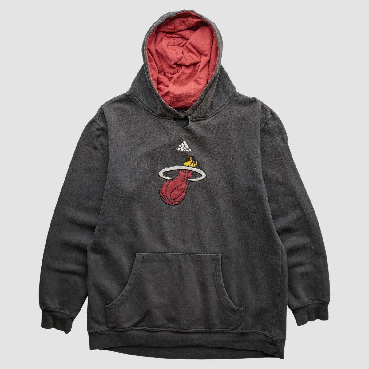 Adidas Miami Heat 2000s Pullover Sweatshirt Charcoal Vintage