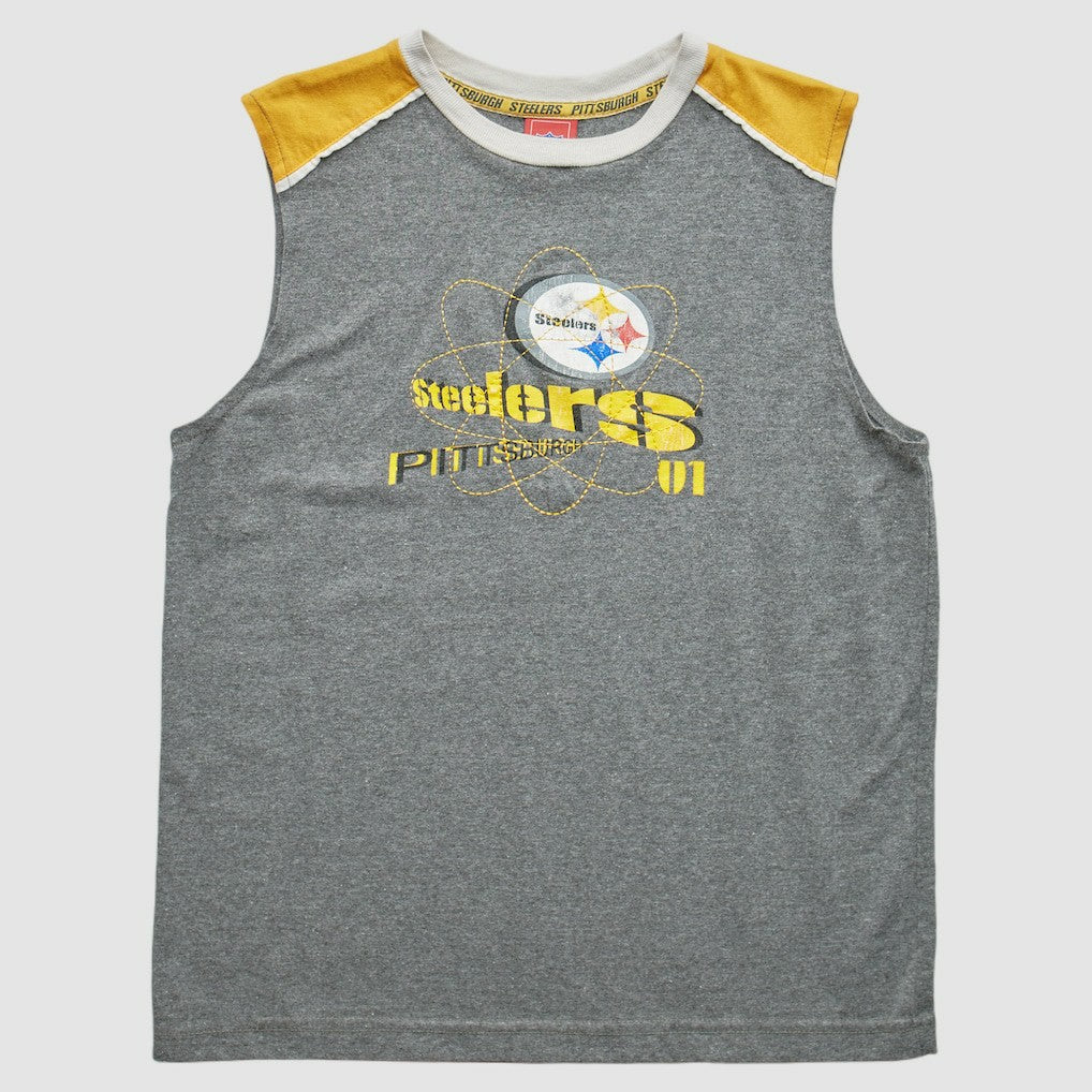 Pittsburgh Steelers NFL 2000s Pullover Tank - Heather Gray Vintage - Fanatics