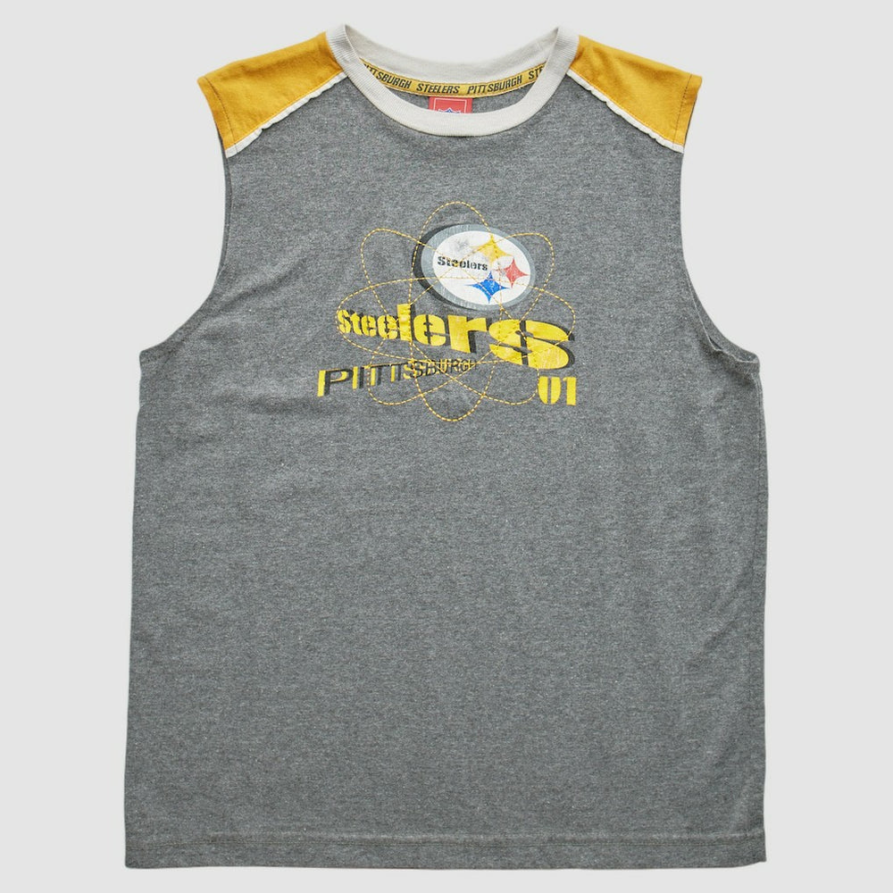 Pittsburgh Steelers NFL 2000s Pullover Tank - Heather Gray Vintage - Fanatics