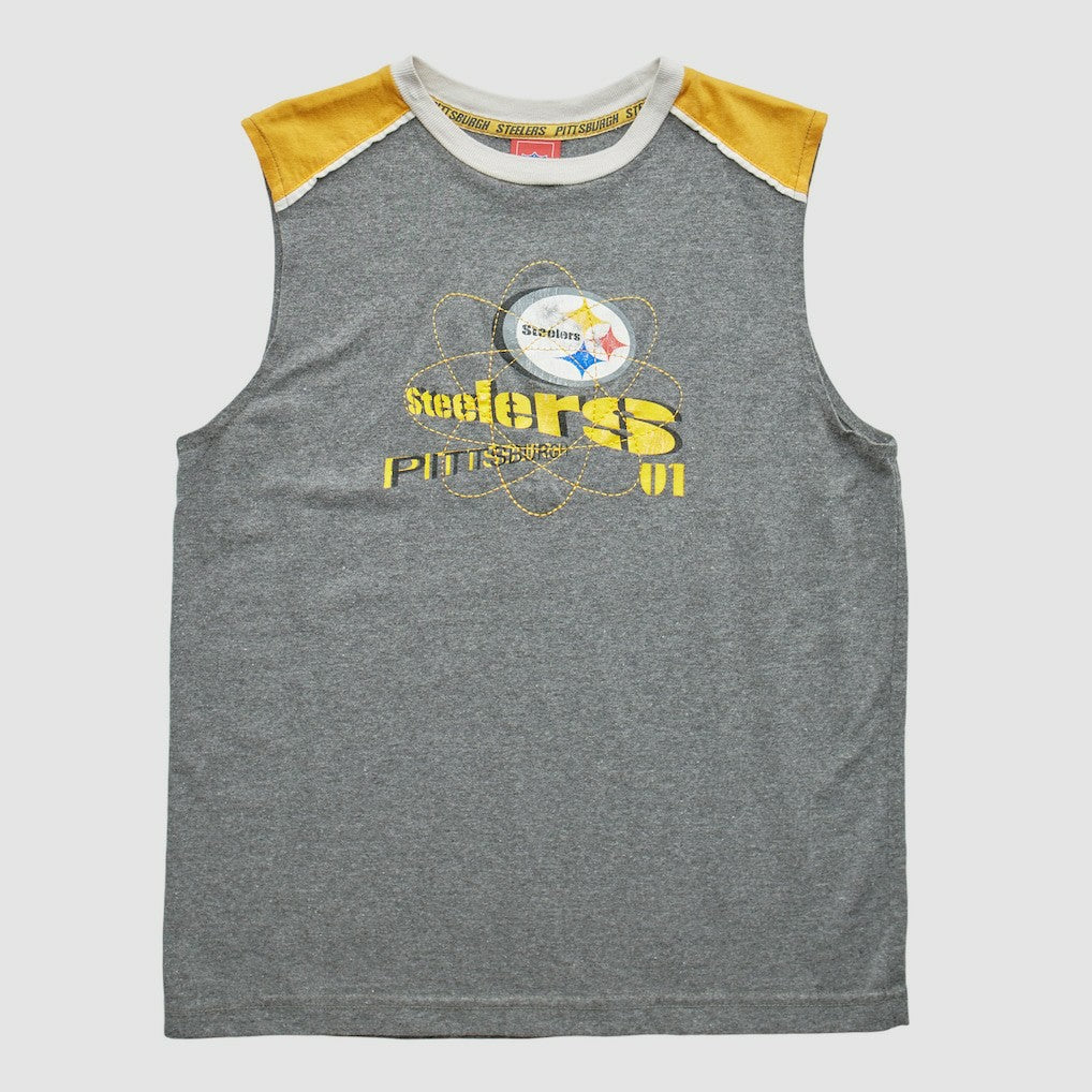 Pittsburgh Steelers NFL 2000s Pullover Tank - Heather Gray Vintage - Fanatics