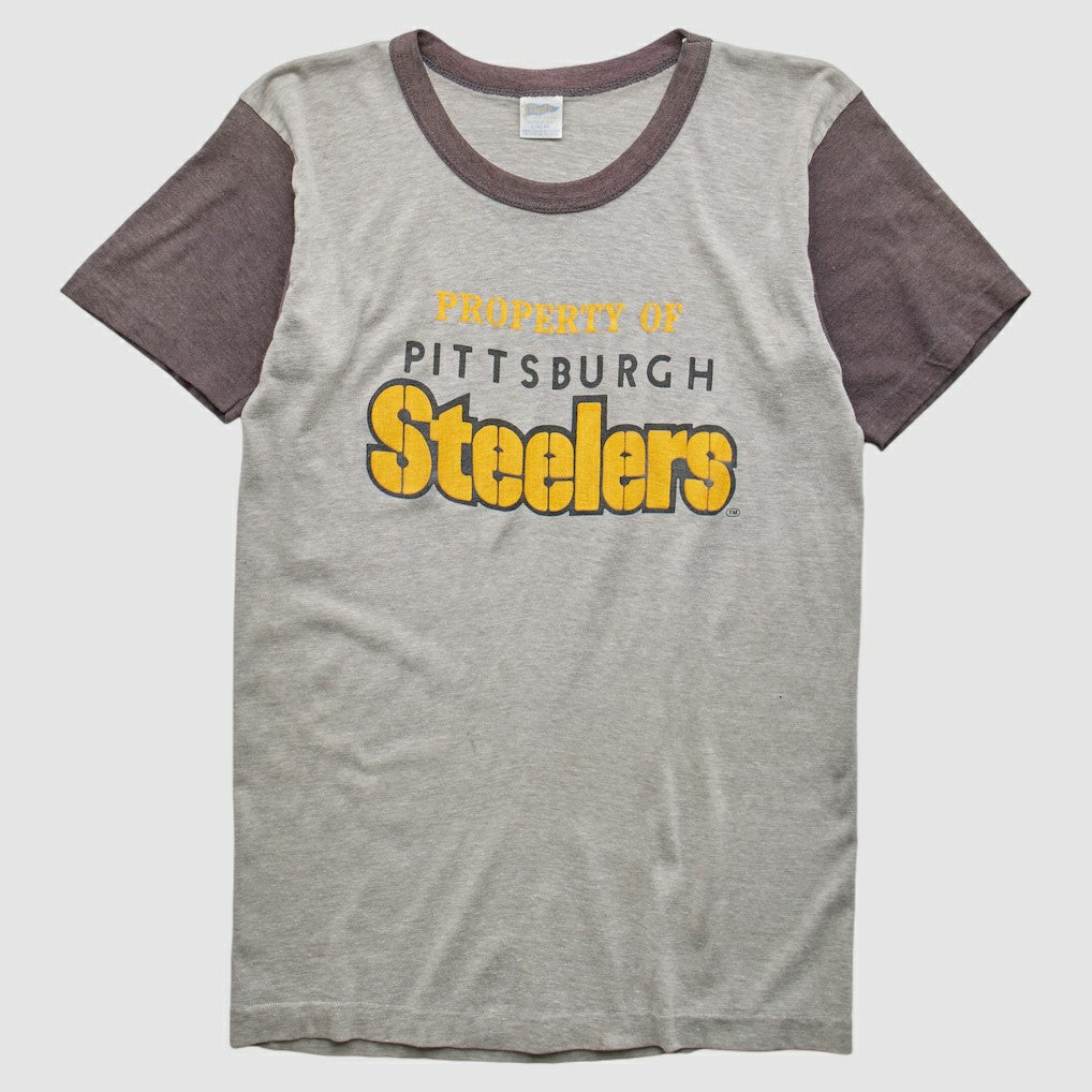 Pittsburgh Steelers Trench 80s T-Shirt - Heather Gray Vintage - Fanatics