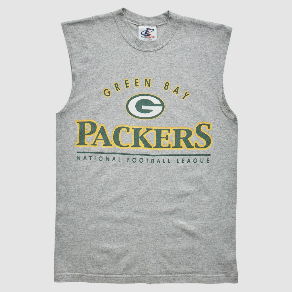 Green Bay Packers Logo Athletic 2000s Tank - Heather Gray Vintage - Fanatics