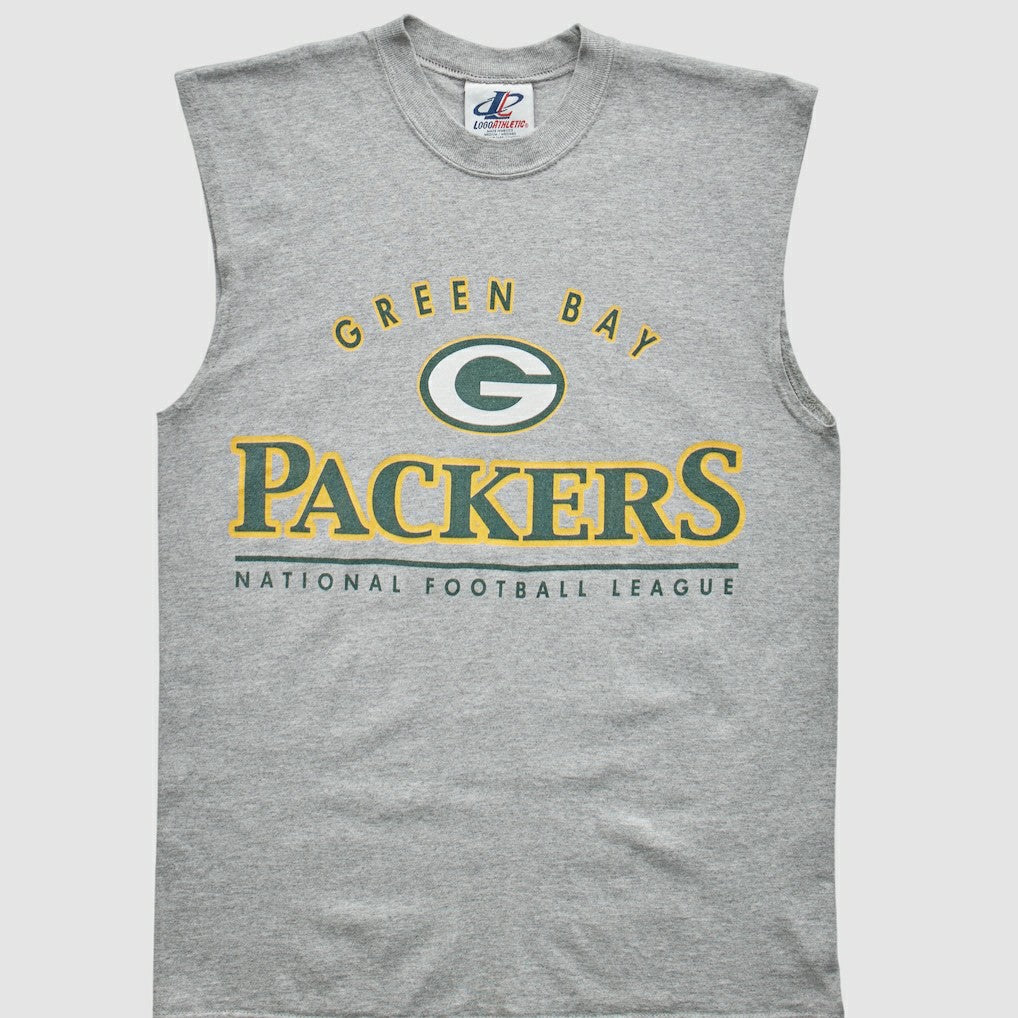 Green Bay Packers Logo Athletic 2000s Tank - Heather Gray Vintage - Fanatics