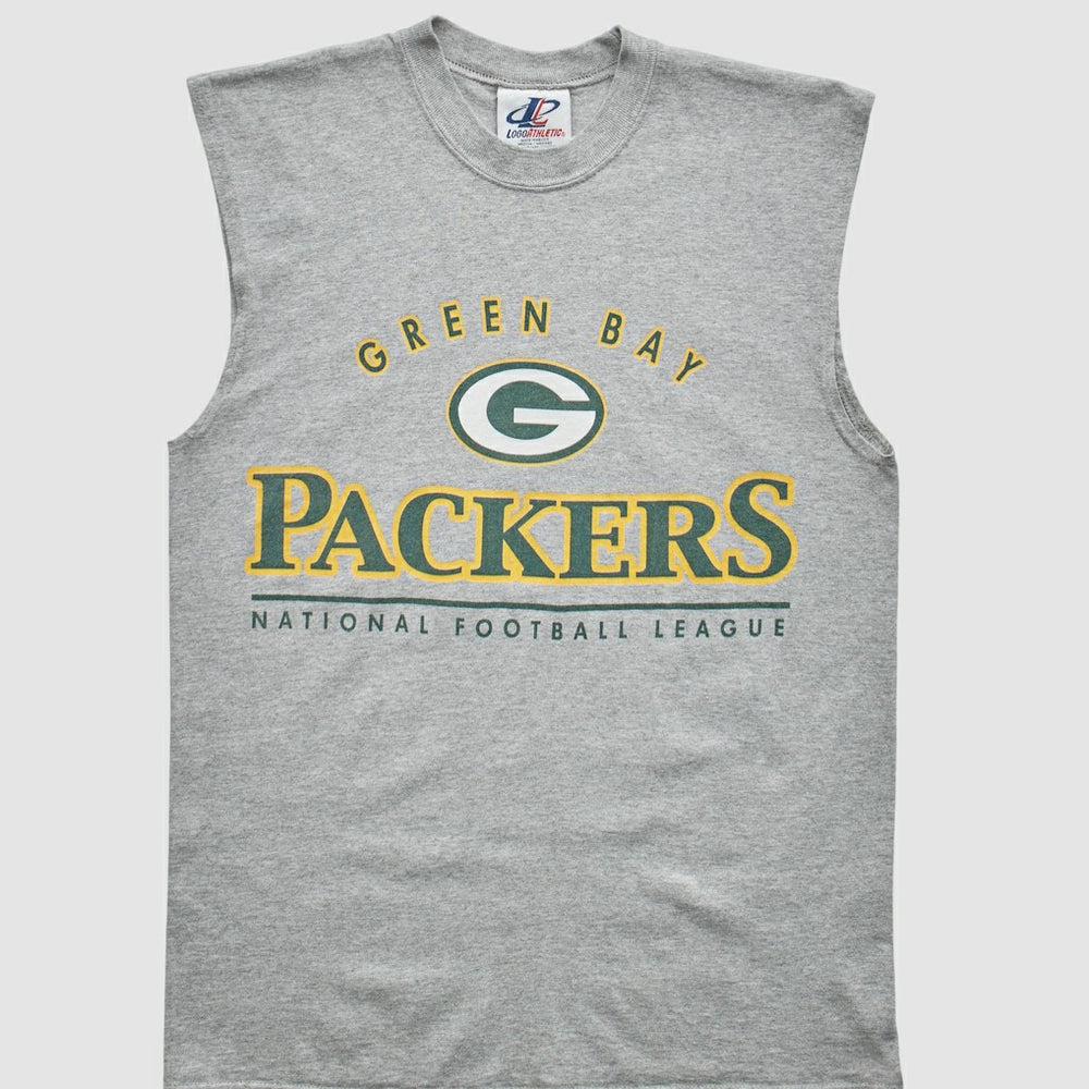 Green Bay Packers Logo Athletic 2000s Tank - Heather Gray Vintage - Fanatics