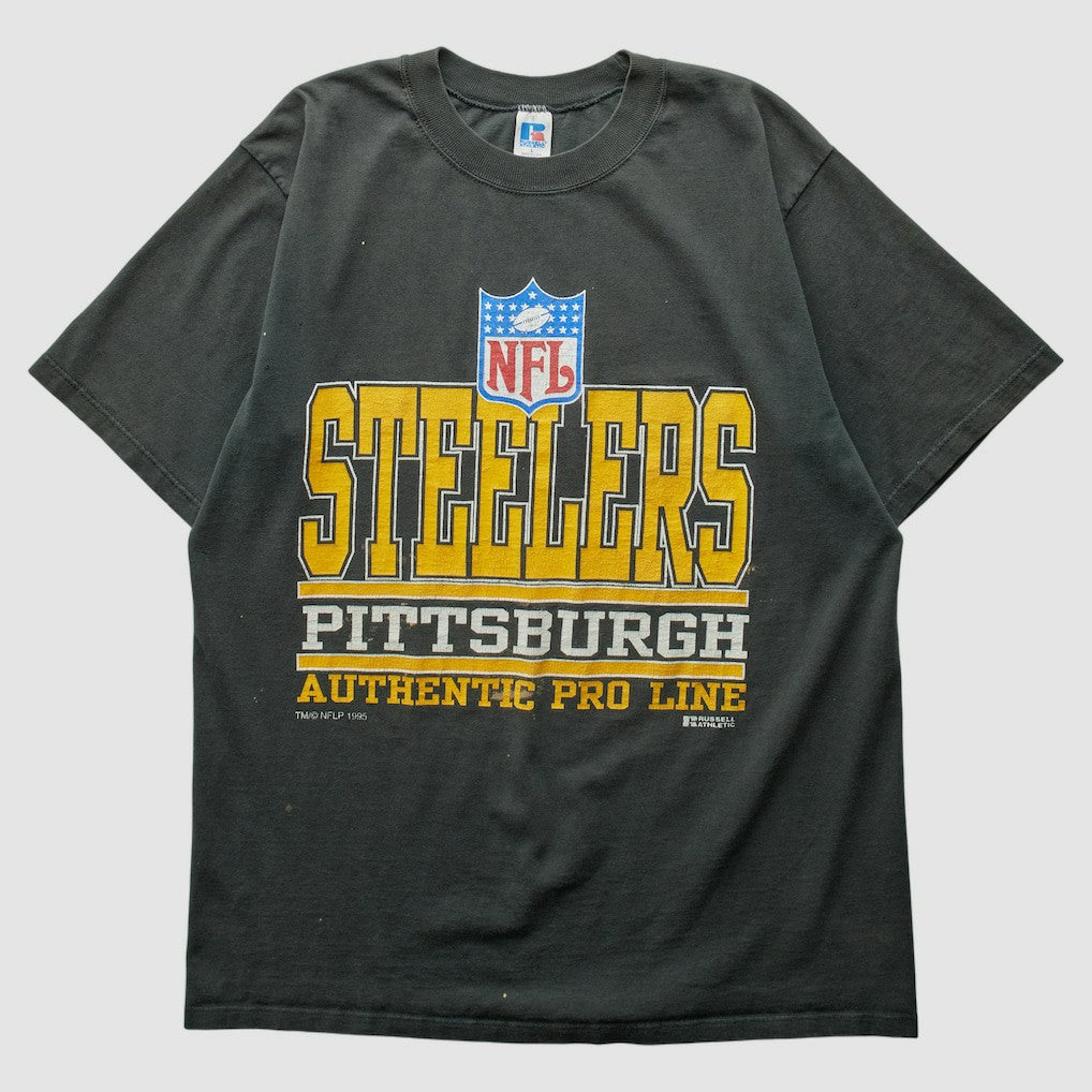 Pittsburgh Steelers Russell 1995 T-Shirt - Black Vintage - Fanatics