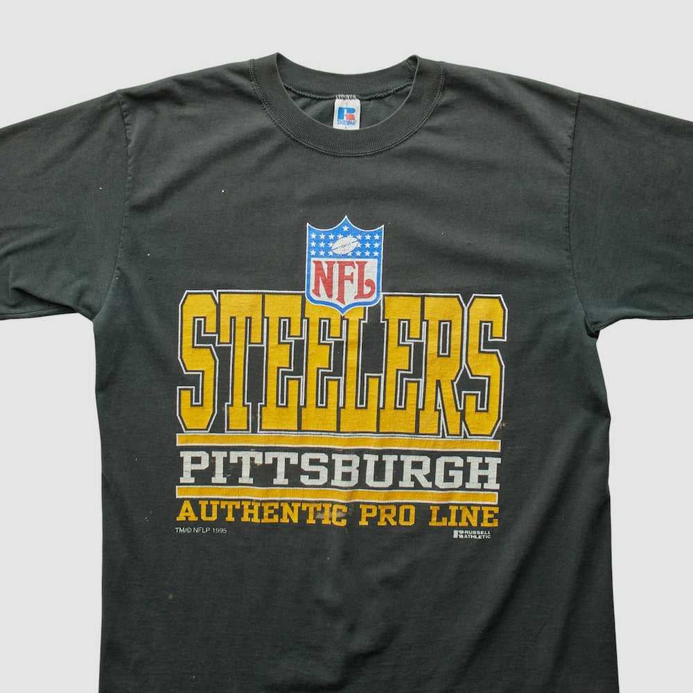 Pittsburgh Steelers Russell 1995 T-Shirt - Black Vintage - Fanatics