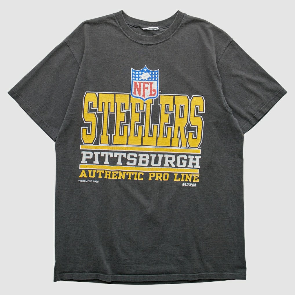 Pittsburgh Steelers Russell 1995 Pullover T-Shirt - Black Vintage - Fanatics