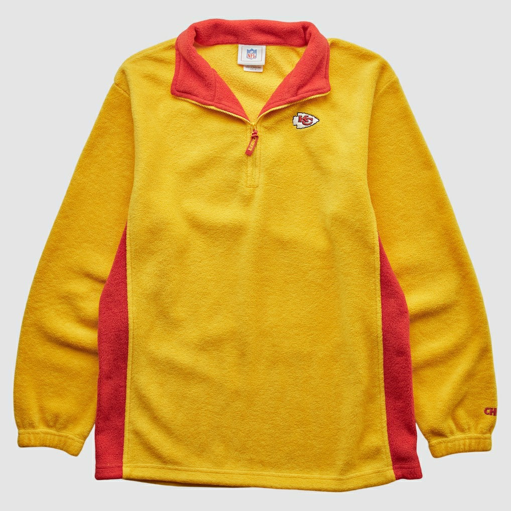 Kansas City Chiefs NFL 2000s 1/4 Zip Sweatshirt - Yellow Vintage - Fanatics