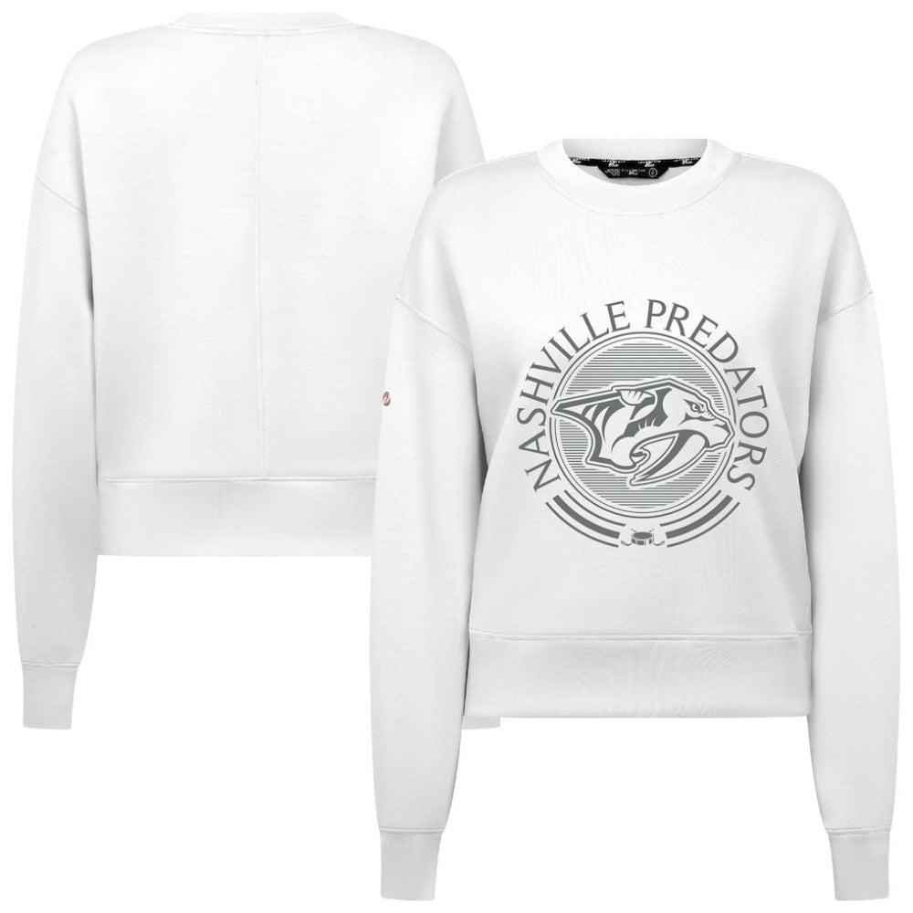 Nashville Predators Levelwear Women's Slate & Snow Sponge Tri-Blend Sweatshirt - White | NHL discount