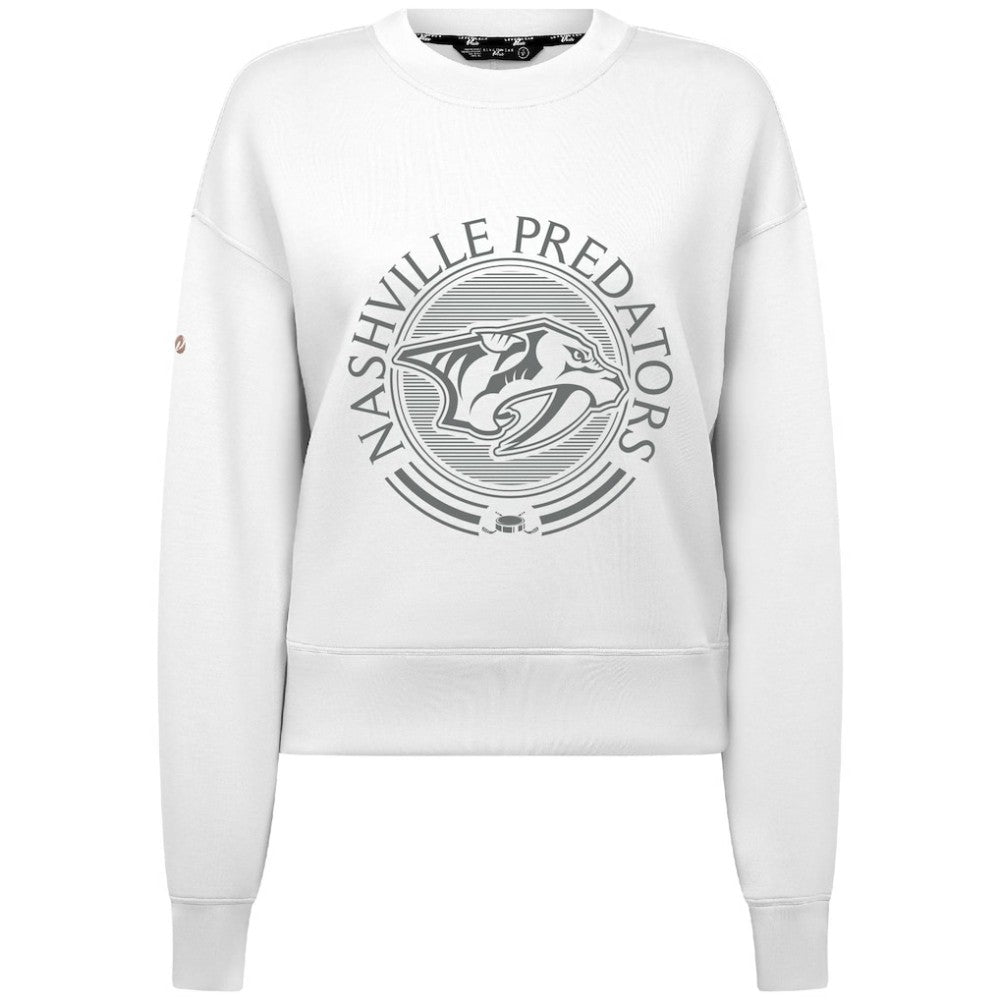Nashville Predators Levelwear Women's Slate & Snow Sponge Tri-Blend Sweatshirt - White | NHL discount