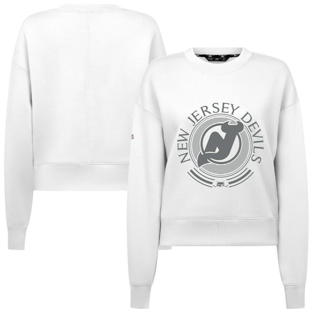 New Jersey Devils Levelwear Women's Slate & Snow Sponge Tri-Blend Sweatshirt - White | NHL discount