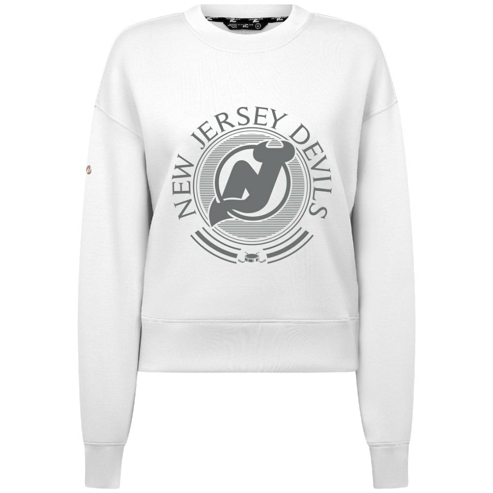 New Jersey Devils Levelwear Women's Slate & Snow Sponge Tri-Blend Sweatshirt - White | NHL discount