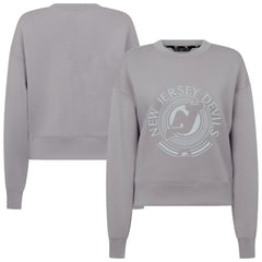 New Jersey Devils Levelwear Women's Slate & Snow Sponge Tri-Blend Sweatshirt - Gray | NHL Clearance