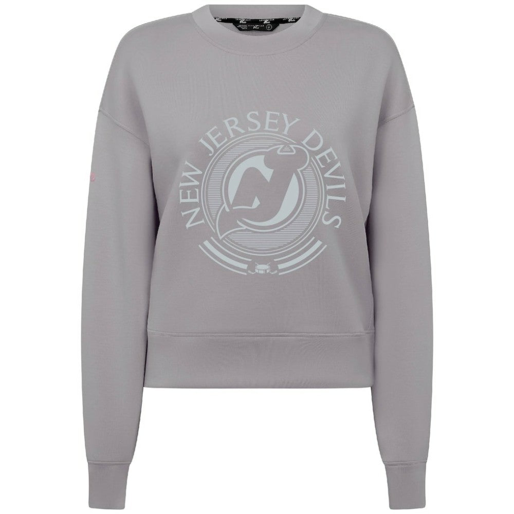 New Jersey Devils Levelwear Women's Slate & Snow Sponge Tri-Blend Sweatshirt - Gray | NHL Clearance
