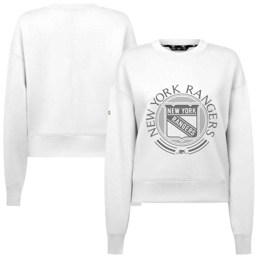 New York Rangers Levelwear Women's Slate & Snow Sponge Tri-Blend Sweatshirt - White | NHL near me