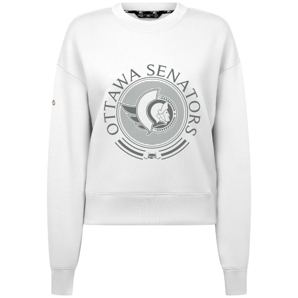 Ottawa Senators Levelwear Women's Slate & Snow Sponge Tri-Blend Sweatshirt - White | NHL Lifestyle