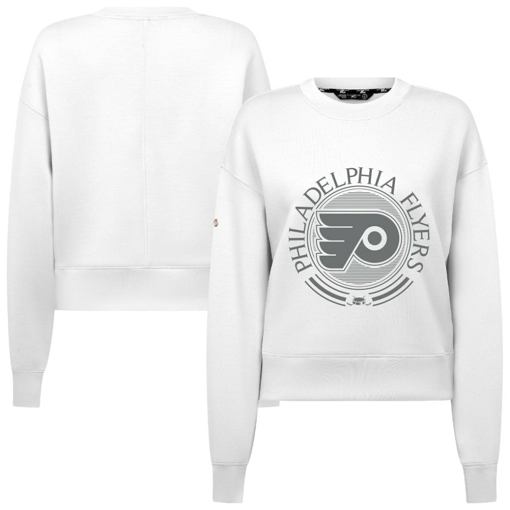 Philadelphia Flyers Levelwear Women's Slate & Snow Sponge Tri-Blend Sweatshirt - White | NHL Lifestyle